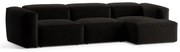 Colțar negru (cu colț pe partea dreaptă/cu șezlong) Bergamo – Cosmopolitan Design