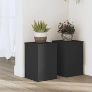 vidaXL Suporturi de plante, 2 buc., negru, 20x20x30 cm, lemn prelucrat