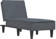 vidaXL Șezlong, gri închis, catifea