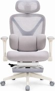 DeluxStar YX-977 NEXOR PRO FOAM SEAT – Scaun Ergonomic cu Suport Lombar 3D, Tetieră 3D, Cotiere 4D, Șezut Glisant, Înclinare 140°, Suport pentru Picioare, Gri