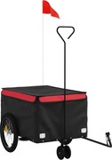 vidaXL Remorcă pentru biciclete, negru și roșu, 30 kg, fier