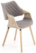 Scaun K396 material catifea gri stejar