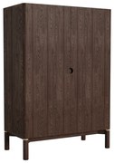 Dulap maro închis cu aspect de lemn de stejar 90x130 cm Arun – Unique Furniture