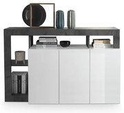 Comodă LENOR, alb/antracit