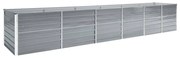 vidaXL Strat înălțat grădină, gri, 480x80x77 cm, oțel galvanizat