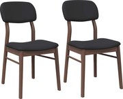 vidaXL Scaune sufragerie cu perne 2 buc. cauciuc din lemn masiv maro