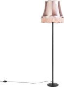 Lampă de podea retro neagră cu abajur roz de tip bunică 45 cm - Simplo
