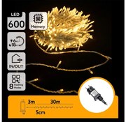Aigostar - Ghirlandă LED de exterior pentru Crăciun 600 LED/6 W/230 V 30 m IP44 alb cald
