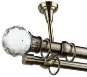 Galerie dubla bara simpla Cristal Odeon 25/19  cu prindere în tavan &#8211; auriu antic - 200 cm