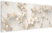 Tablou - floare aurie - abstractă (120x50 cm)