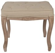 Taburet shabby chic, bej, stofa, 50x36x47 cm