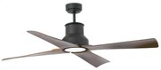 Lustra LED cu Ventilator si telecomanda design modern IP44 WINCHE negru/maro