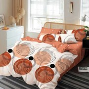 Lenjerie de pat 2 persoane, bumbac finet, 6 piese, 2 fete, SP823