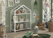 Bibliotecă în formă de Căsuță, Alb, MDF – Dallas – Vipack