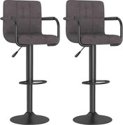 vidaXL Scaune de bar, 2 buc., gri taupe, material textil