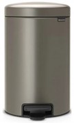 Cos de gunoi cu pedala Brabantia NewIcon 649027, 12 L, Inchidere lina, bază antiderapantă, gri