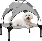PawHut Pat pentru câini și pisici pe picioare, pat pentru câini ridicat, velum anti-UV din oxford, geantă de transport inclusă 61 x 46 x 63 cm gri | Aosom Romania
