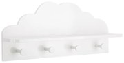 Raft cu 4 umerașe CLOUD, 48 x 22 x 12 cm, alb