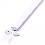 Profil Banda LED de Colt, Aplicat (PT), Lat, Aluminiu + Alb Mat, 2m