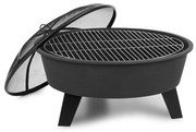 Blumfeldt Nolana, bol de foc 2-în-1, Ø73cm, arzător cu scânteie, Ø64cm, grill, oțel, negru