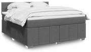 vidaXL Pat box spring cu saltea, gri închis, 180x200 cm, textil