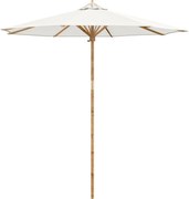 vidaXL Parasol de Grădină Alb crem Ø 270 x 260 cm Bambus