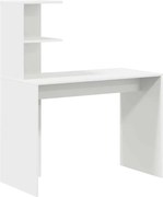 vidaXL Birou cu raft cu depozitare Alb 102 x 50 x 124 cm Lemn compozit