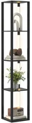 HOMCOM Lampă de Podea cu 4 Rafturi și 3 Luminozități Reglabile 29x29x163cm Negru | Aosom Romania