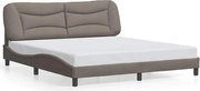 vidaXL Cadru de pat fără saltea, Hvar, gri taupe, 180x200 cm, textil
