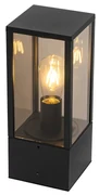 Lampă de exterior cu stativ neagră cu sticlă fumuriu 40 cm IP44 - Charlois