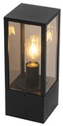 Lampa de exterior pe picioare neagra cu fum 40 cm IP44 - Charlois