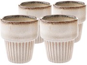Set de 4 căni din ceramică Rustik 100 ml, bej