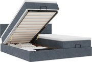 vidaXL Cadru de pat otoman cu saltele Gri închis 160x200cm catifea