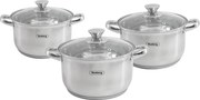 Set oale Rosberg R51210L6B, 6 piese, 2.5/3.4/4.5 L, Inductie, Inox