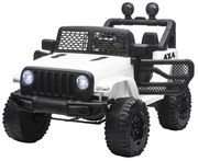 HOMCOM Masina Electrica pentru Copii Jeep Off-Road cu Telecomanda, 2 Viteze 3-5km/h, 100x65x72 cm, Alb | Aosom Romania