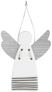 Inger de portelan argintiu STRIPES, de agatat