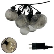 Ghirlandă luminoasă LED decorativă pentru exterior 10xLED/0,15W/230V 6,8 m IP44 negru/fumuriu