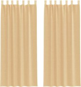 vidaXL Perdele Voile cu Bucle 2 buc Nisip 140x260 cm