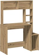 vidaXL Birou cu rafturi stejar artizanal 100x45x140 cm, lemn prelucrat