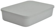 Cutie de depozitare gri din plastic cu capac 35,5x25,5x8 cm – Homéa