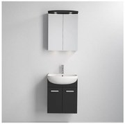 Corp pentru baie Vang cu chiuvetă + dulap cu oglindă LED 230V IP44 negru