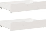 vidaXL Sertare de pat, 2 buc., 80x55x17 cm, alb, lemn masiv de pin