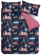 Lenjerie de pat albastră pentru pat dublu 200x200 cm Ski Village – Catherine Lansfield