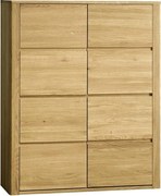 Comodă lemn masiv natur Hugo Stejar, 123.5 × 42 × 150 cm