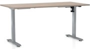 Masa inaltime reglabila OfficeTech A, 160 x 80 cm, bază gri, stejar