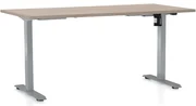 Masa inaltime reglabila OfficeTech A, 160 x 80 cm, bază gri, stejar