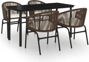 vidaXL Set de mobilier pentru grădină, 5 piese, maro