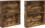 vidaXL Raft pentru reviste 2 pcs Stejar fumuriu 60 x 12 x 70 cm