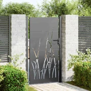 vidaXL Poartă de grădină Negru 105 x 175 cm Oțel vopsit în pulbere