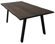 Masa Dining din Lemn Masiv de Stejar cu Picioare Metalice, 8-12 Persoane - BERGO